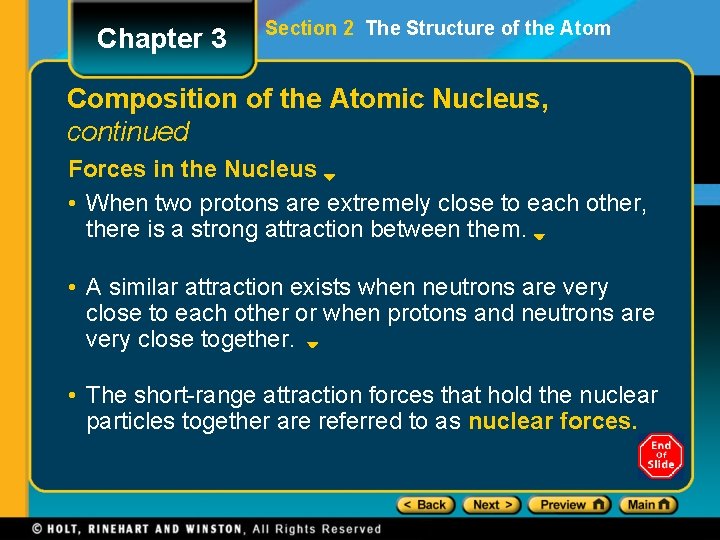 Chapter 3 Section 2 The Structure of the Atom Composition of the Atomic Nucleus,