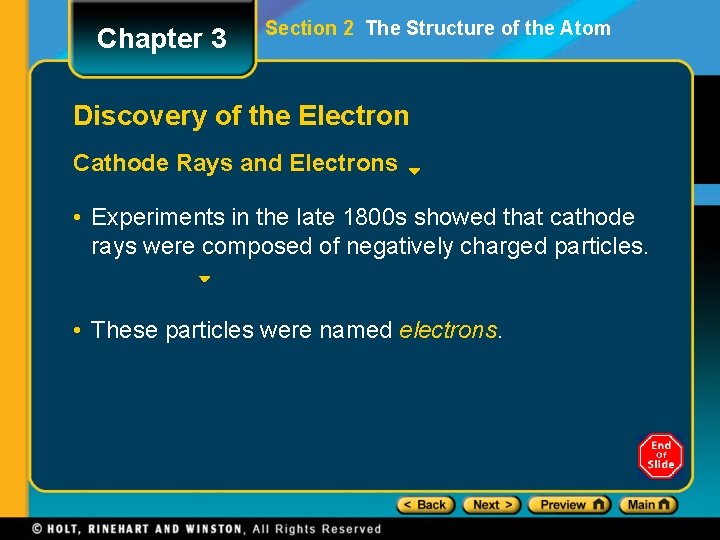 Chapter 3 Section 2 The Structure of the Atom Discovery of the Electron Cathode