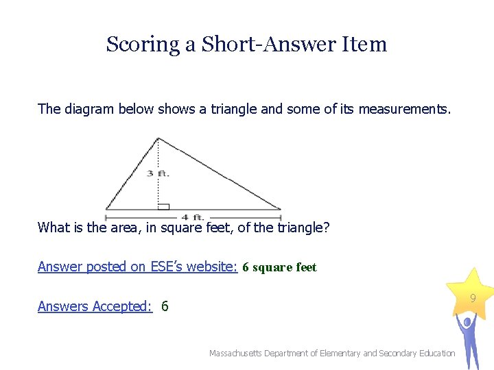 Scoring a Short-Answer Item The diagram below shows a triangle and some of its