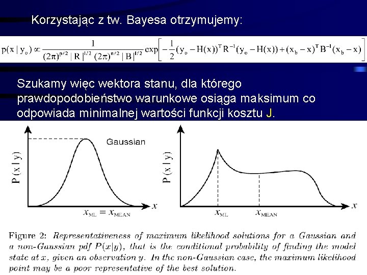 Korzystając z tw. Bayesa otrzymujemy: Szukamy więc wektora stanu, dla którego prawdopodobieństwo warunkowe osiąga