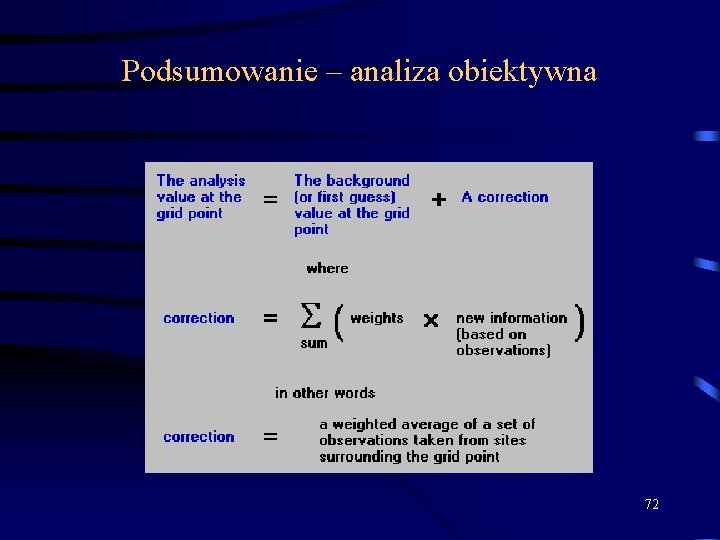 Podsumowanie – analiza obiektywna 72 