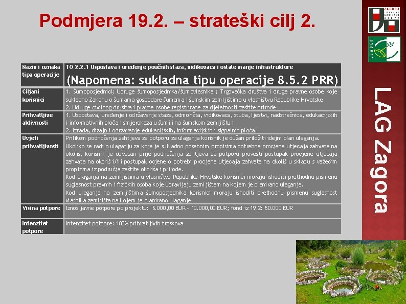 Podmjera 19. 2. – strateški cilj 2. Naziv i oznaka TO 2. 2. 1