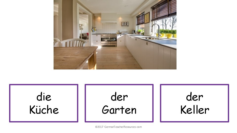 die Küche der Garten © 2017 German. Teacher. Resources. com der Keller 