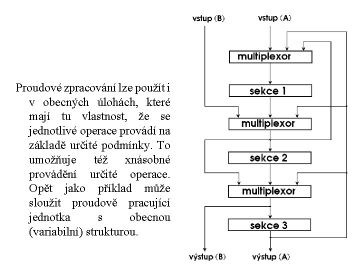Proudové zpracování lze použít i v obecných úlohách, které mají tu vlastnost, že se
