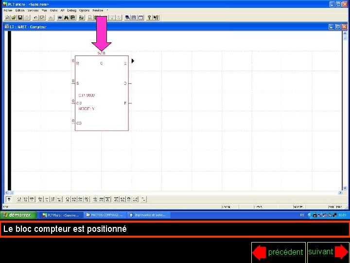 Le bloc compteur est positionné précédent suivant 