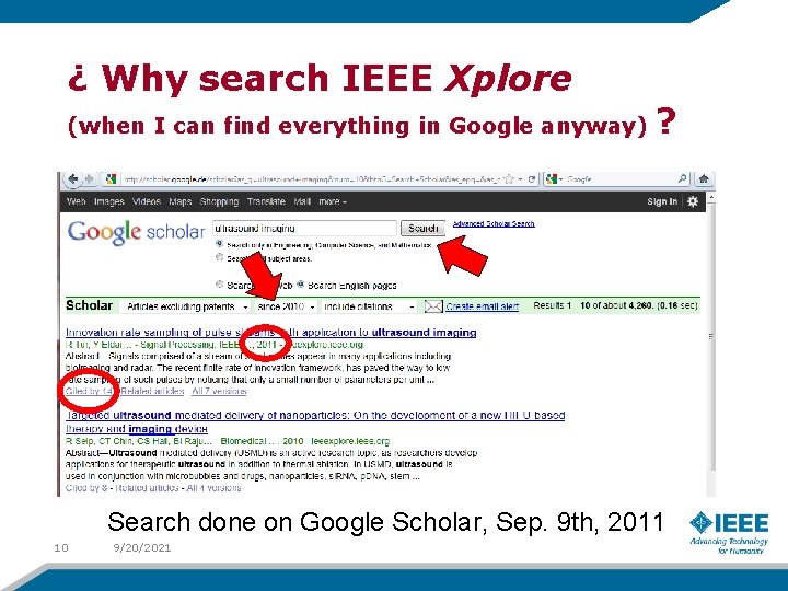¿ Why search IEEE Xplore (when I can find everything in Google anyway) ?