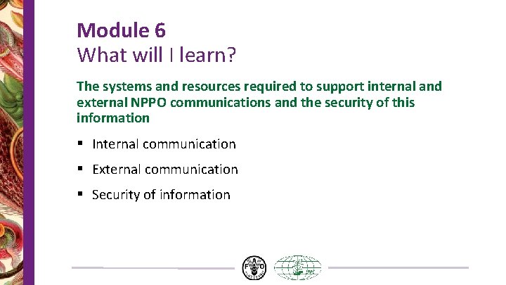 NPPO Operations Module 6 Information Sharing and Communication