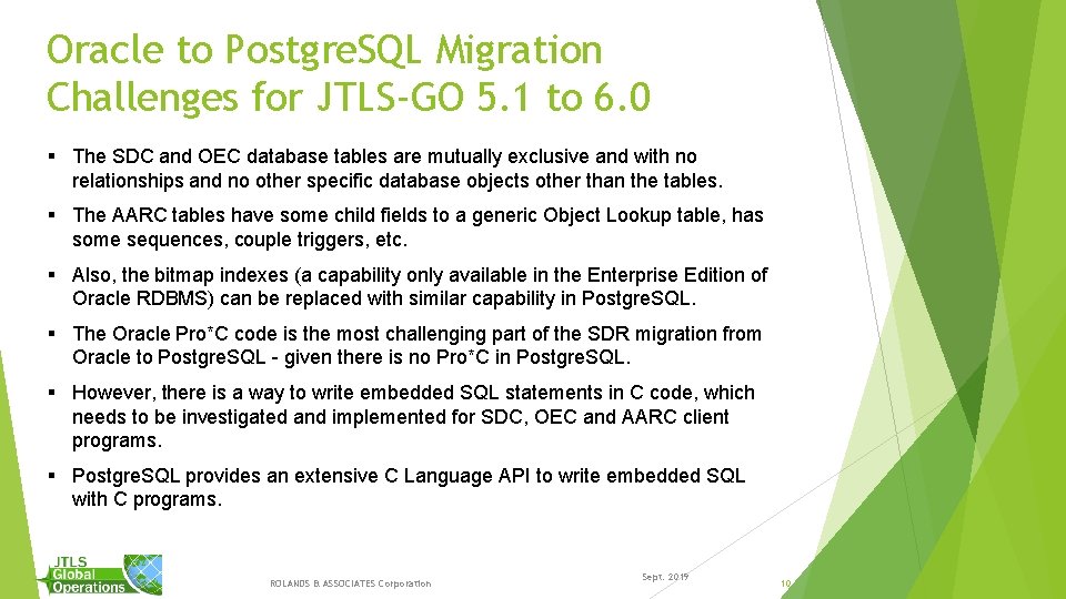Oracle to Postgre. SQL Migration Challenges for JTLS-GO 5. 1 to 6. 0 §