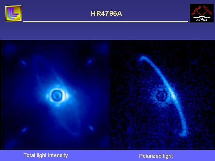 HR 4796 A Total light intensity Polarized light 