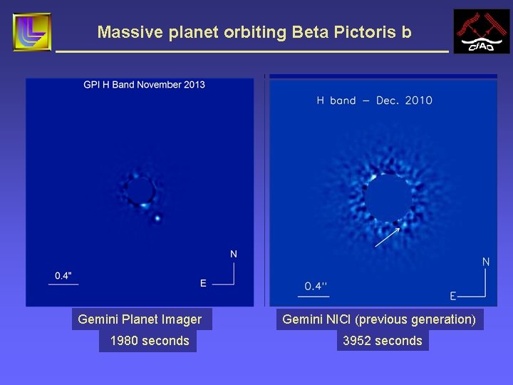 Massive planet orbiting Beta Pictoris b Calibration spots Gemini Planet Imager 1980 seconds 60