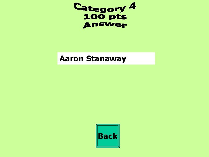 Aaron Stanaway Back 