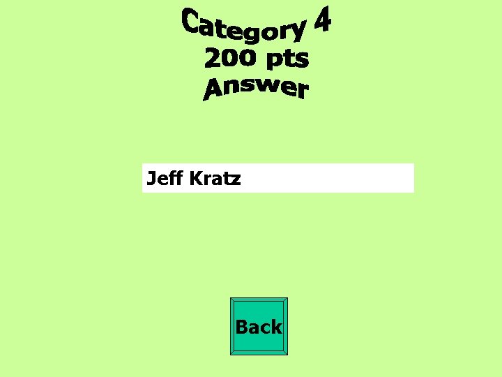 Jeff Kratz Back 