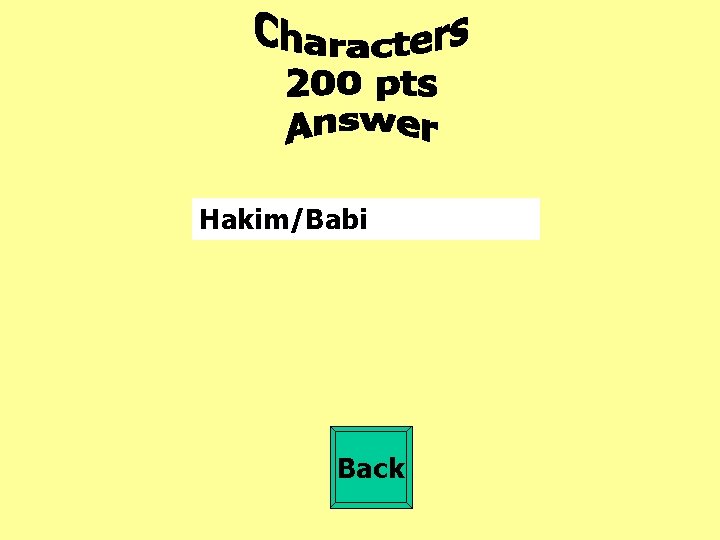 Hakim/Babi Back 