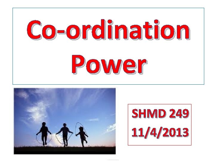 Co-ordination Power SHMD 249 11/4/2013 