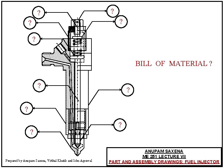 ? ? ? ` BILL OF MATERIAL ? ? ? ? ? Prepared by