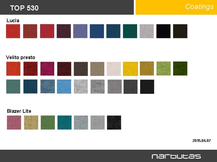 TOP 530 Coatings Lucia Velito presto Blazer Lite 2015. 04. 07 