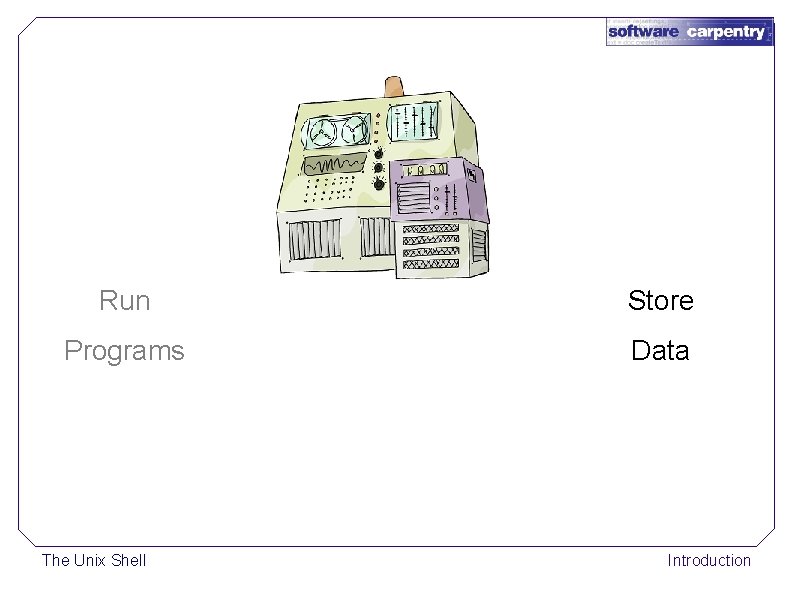 Run Store Programs Data The Unix Shell Introduction 