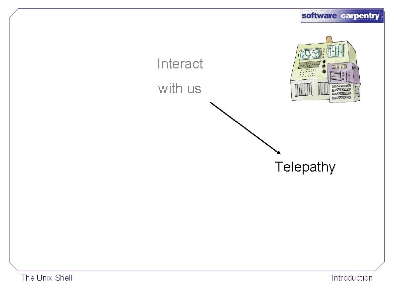 Interact with us Telepathy The Unix Shell Introduction 