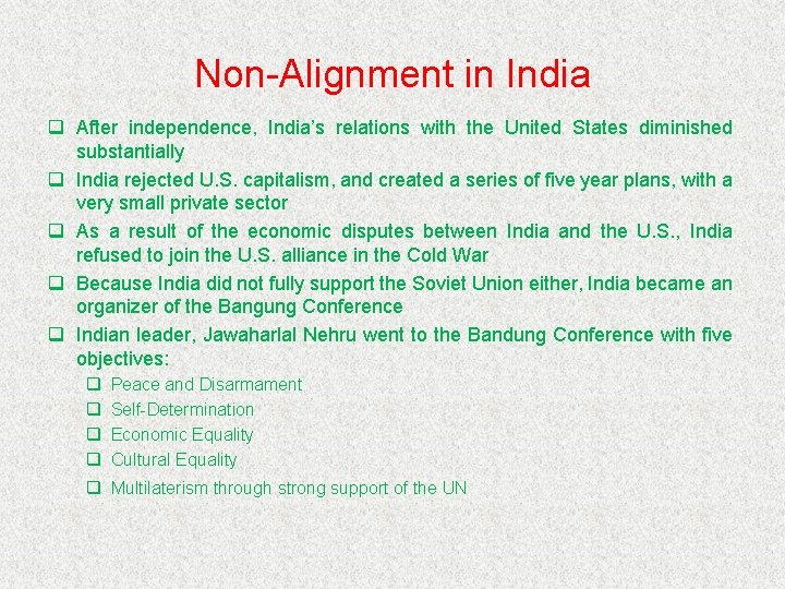 India Non Alignment The Nonalignment Movement 1955 1970 Lekha Pillai Assistant