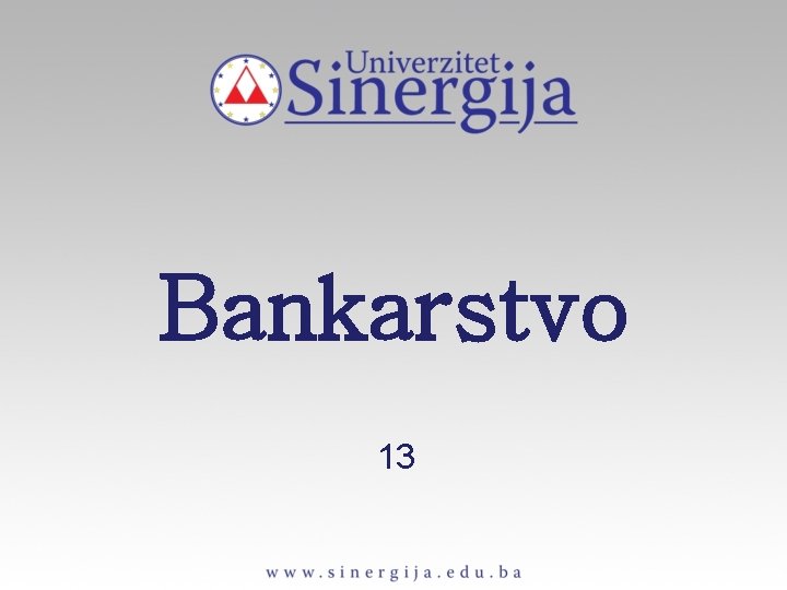 Bankarstvo 13 