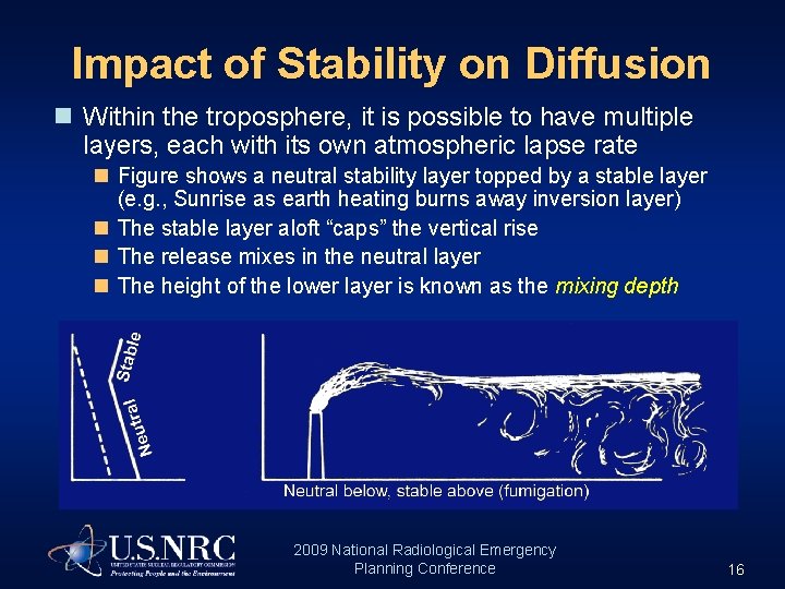 Impact of Stability on Diffusion n Within the troposphere, it is possible to have
