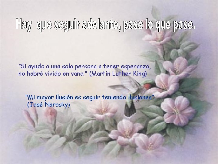 "Si ayudo a una sola persona a tener esperanza, no habré vivido en vano.