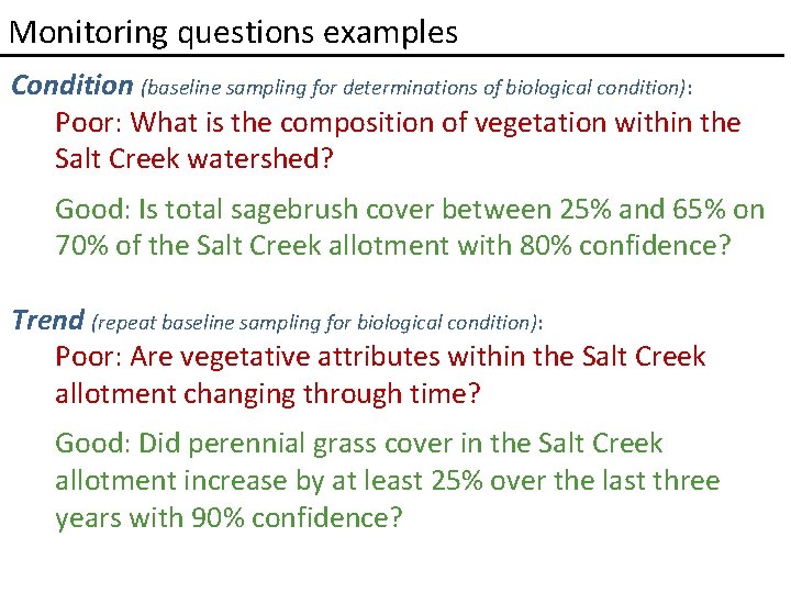 Developing Monitoring Questions Management questions monitoring ...