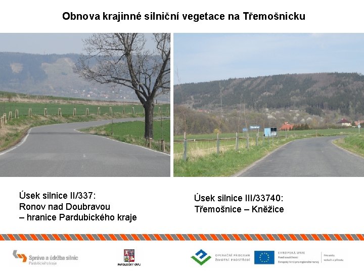 Obnova krajinné silniční vegetace na Třemošnicku Úsek silnice II/337: Ronov nad Doubravou – hranice