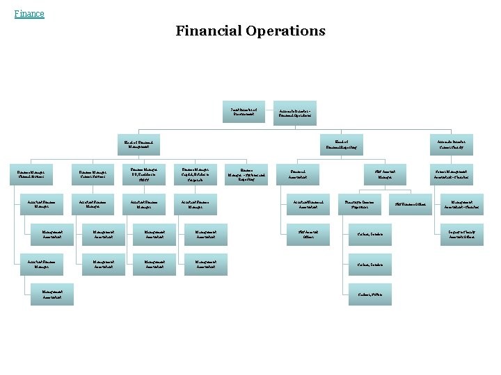 Finance Financial Operations Joint Director of Procurement Associate Director Financial Operations Head of Financial