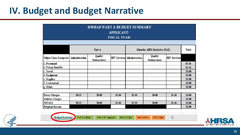 IV. Budget and Budget Narrative 33 