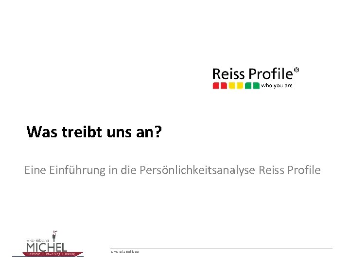 Was treibt uns an? Eine Einführung in die Persönlichkeitsanalyse Reiss Profile www. reissprofile. eu