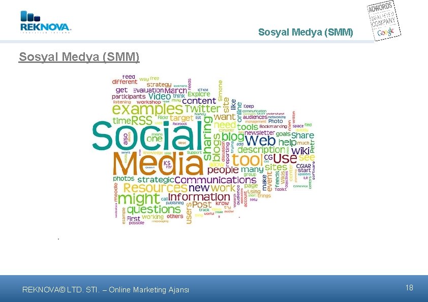 Sosyal Medya (SMM) . REKNOVA© LTD. STI. – Online Marketing Ajansι 18 