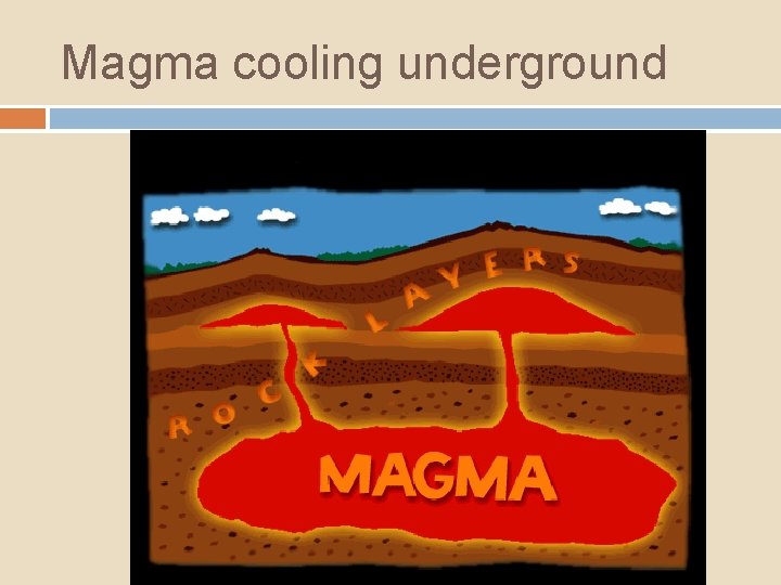 Magma cooling underground 