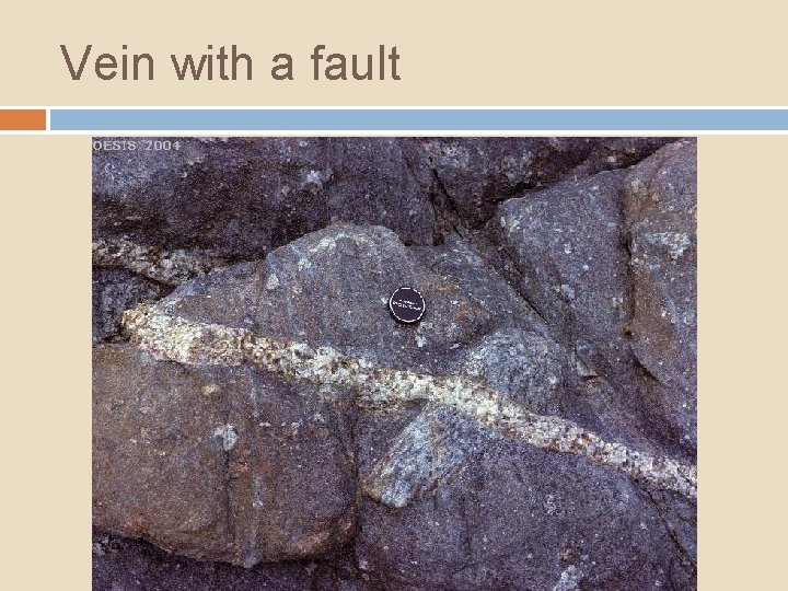 Vein with a fault 