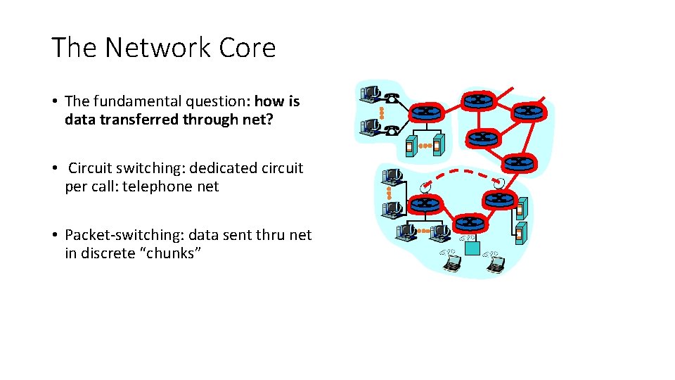 The Network Core • The fundamental question: how is data transferred through net? •
