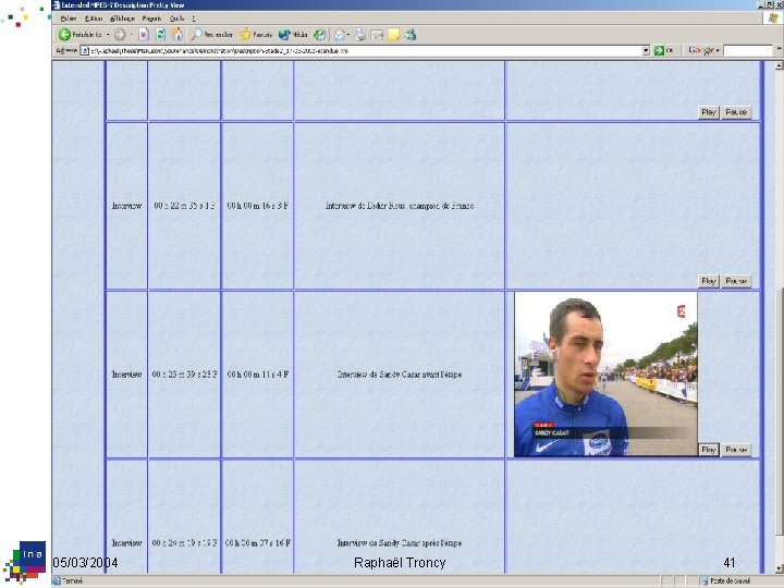 05/03/2004 Raphaël Troncy 41 