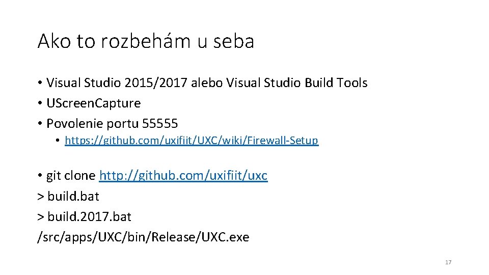 Ako to rozbehám u seba • Visual Studio 2015/2017 alebo Visual Studio Build Tools