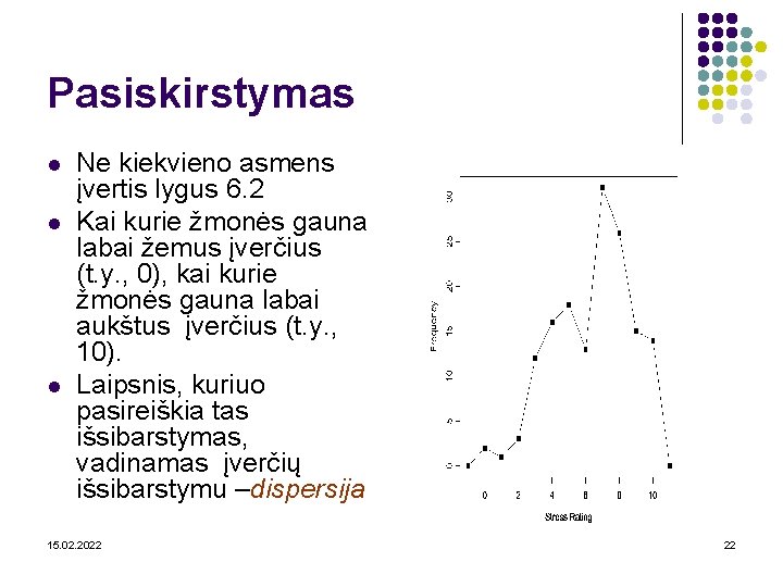 Pasiskirstymas l l l Ne kiekvieno asmens įvertis lygus 6. 2 Kai kurie žmonės