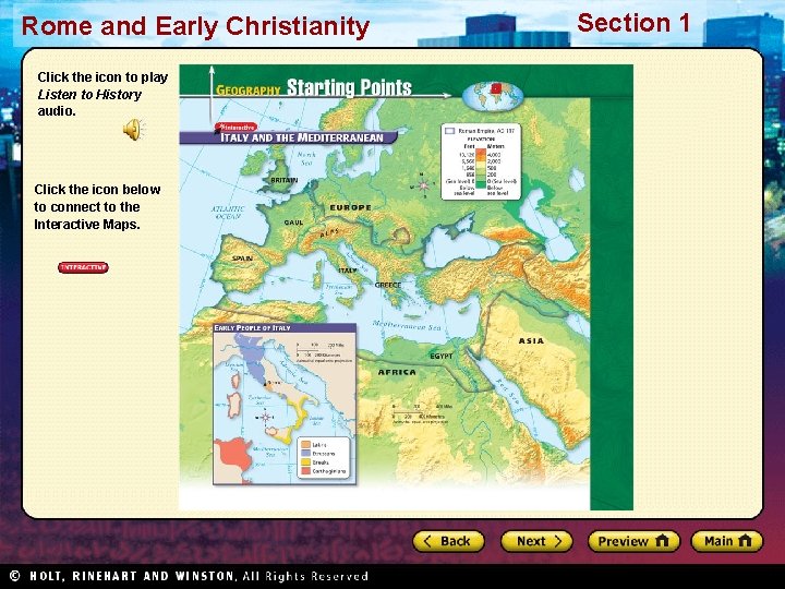 Rome and Early Christianity Click the icon to play Listen to History audio. Click