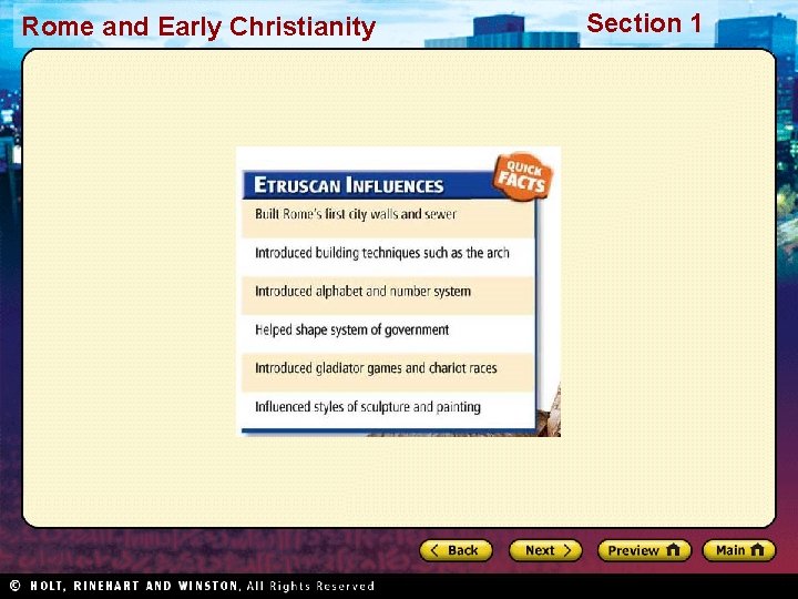 Rome and Early Christianity Section 1 