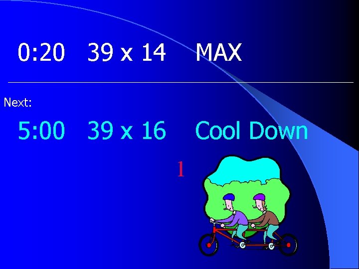 0: 20 39 x 14 MAX Next: 5: 00 39 x 16 Cool Down