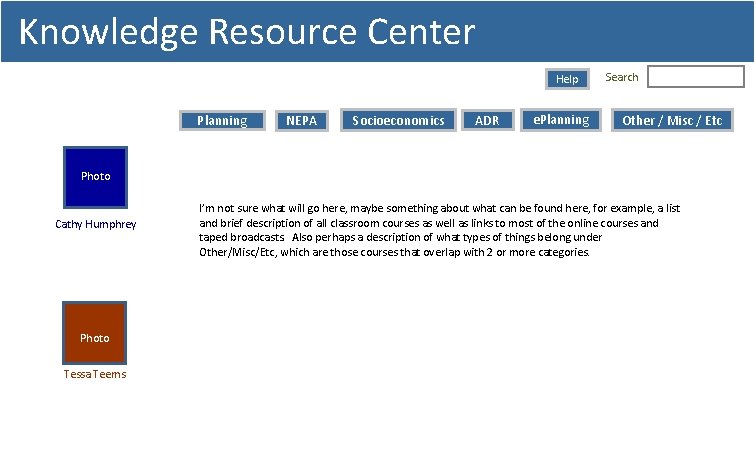 Knowledge Resource Center Help Planning NEPA Socioeconomics ADR