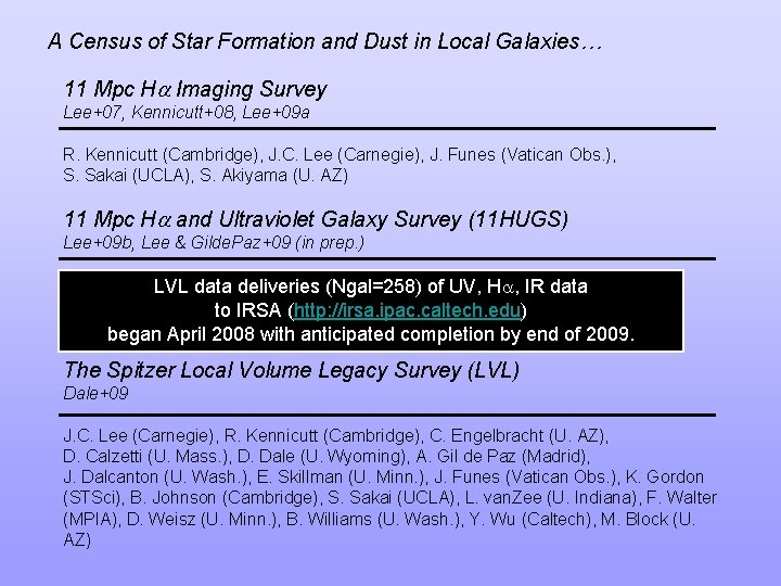 A Census of Star Formation and Dust in Local Galaxies… 11 Mpc H Imaging