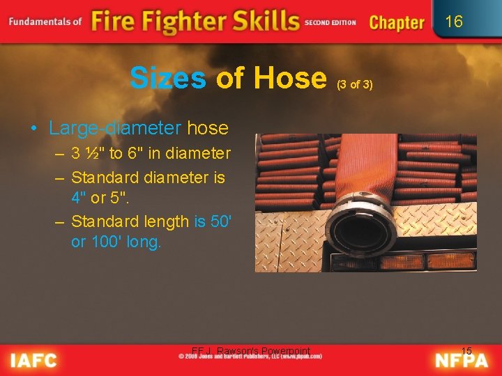 16 Sizes of Hose (3 of 3) • Large-diameter hose – 3 ½" to