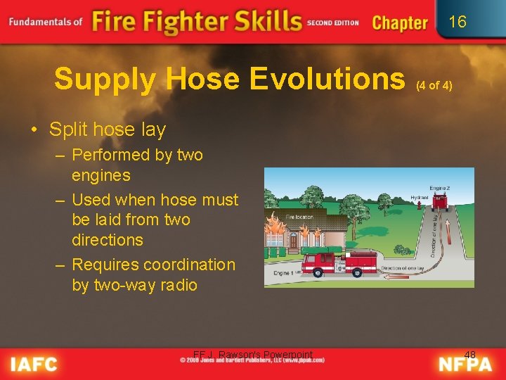 16 Supply Hose Evolutions (4 of 4) • Split hose lay – Performed by