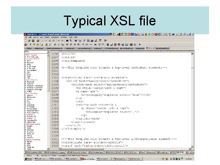 Typical XSL file 