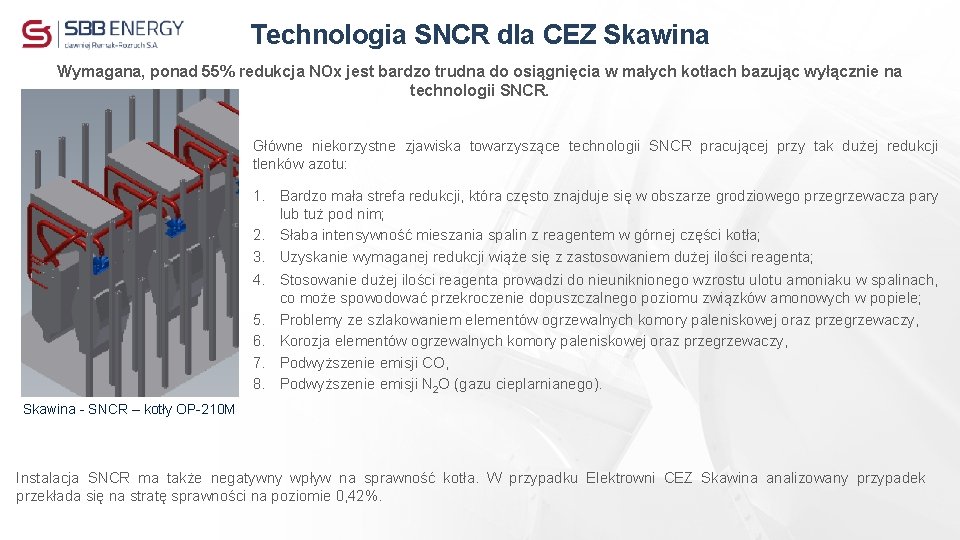 Technologia SNCR dla CEZ Skawina Wymagana, ponad 55% redukcja NOx jest bardzo trudna do