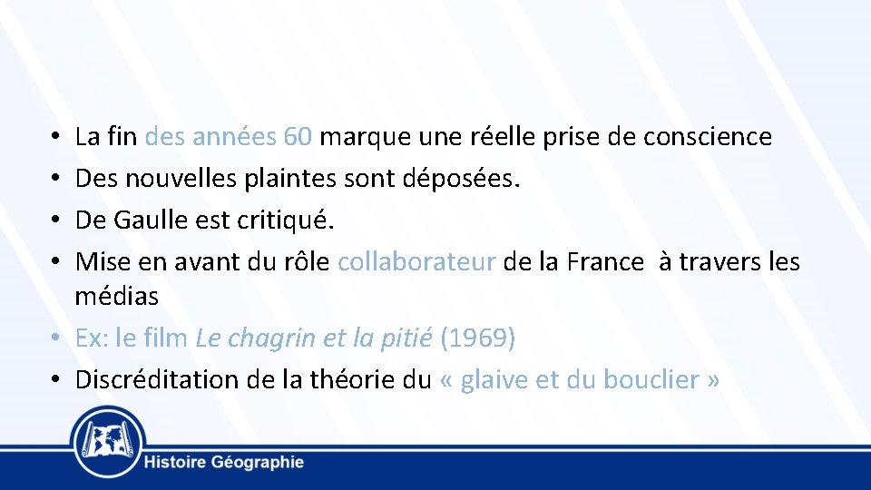 La fin des années 60 marque une réelle prise de conscience Des nouvelles plaintes