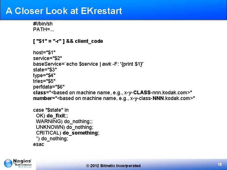 A Closer Look at EKrestart #!/bin/sh PATH=. . . [ "$1" = "-r" ]