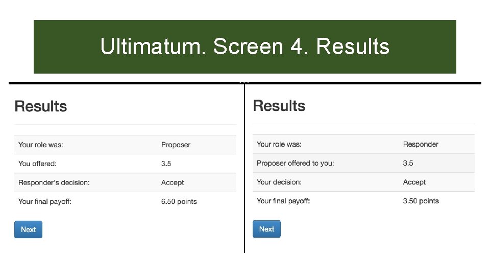 Ultimatum. Screen 4. Results 